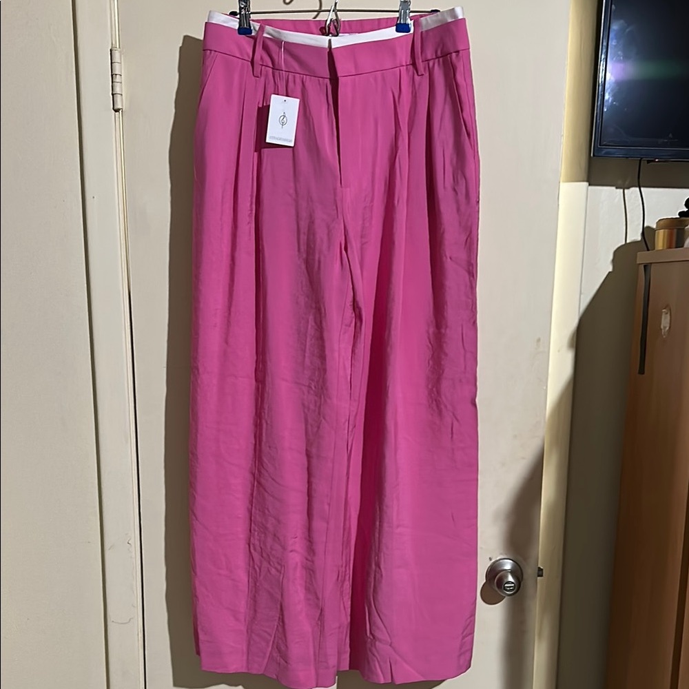 Pink Wide-Leg Trousers